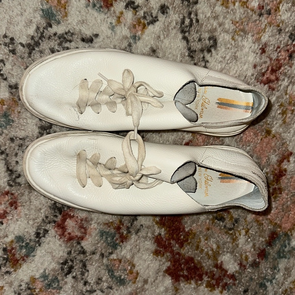 Sam Edelman women’s white leather poppy sneakers size 8.5